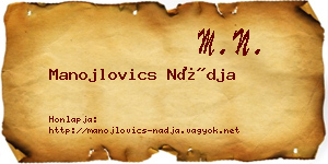Manojlovics Nádja névjegykártya